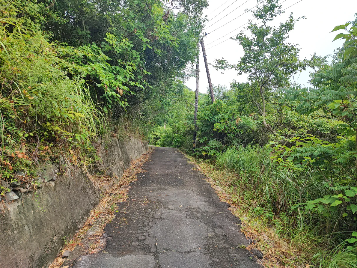 灯台から集落へもどる道